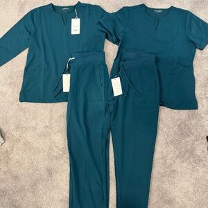 Stylish Teal Women's Trousers by WonderWink